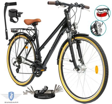 Rower Damski Trekkingowy 28" Aluminium SHIMANO Amortyzacja Światła Bagażnik