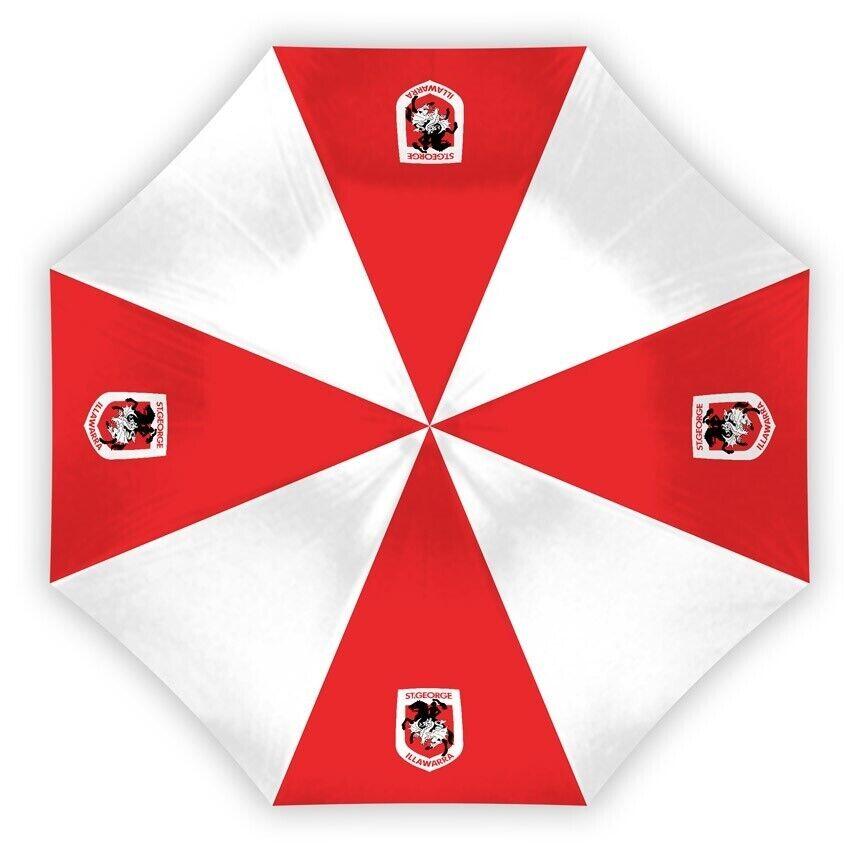 NRL Compact Umbrella - St George Illawarra Dragons- Rain - Glovebox- W17cm L60cm