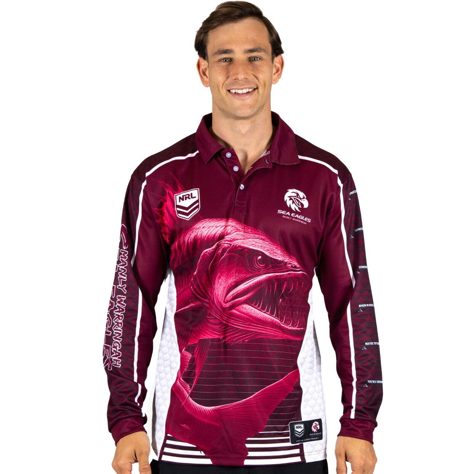 NRL Barracuda Fishing Shirt - Manly Sea Eagles - Adult - Men - Polo