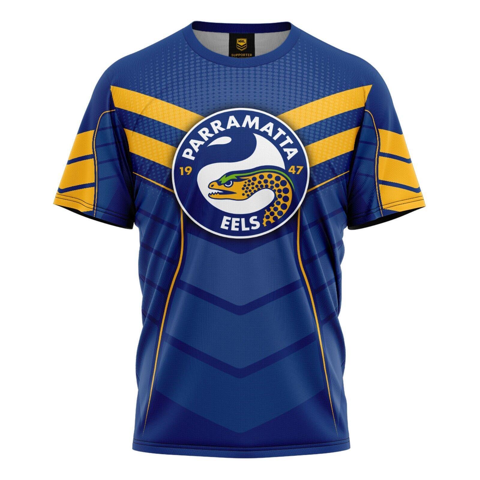 NRL Kids Chevron Tee Shirt - Parramatta Eels - Baby Child T-Shirt