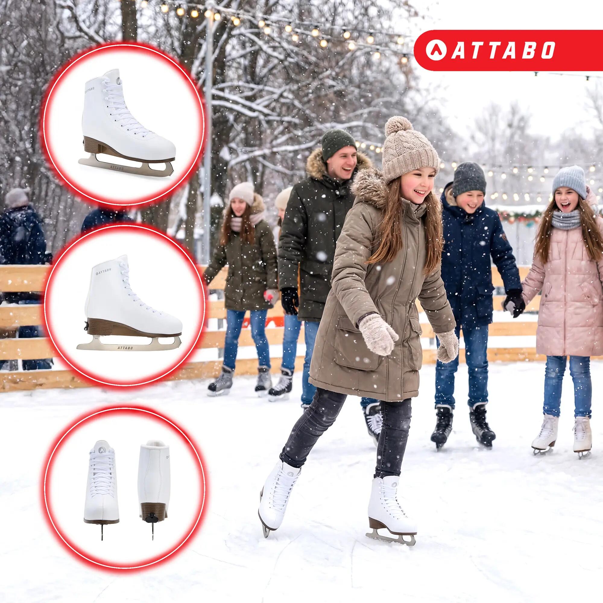 Kinder-Eiskunstlaufschlittschuhe ATTABO Oli verstellbar 4/7