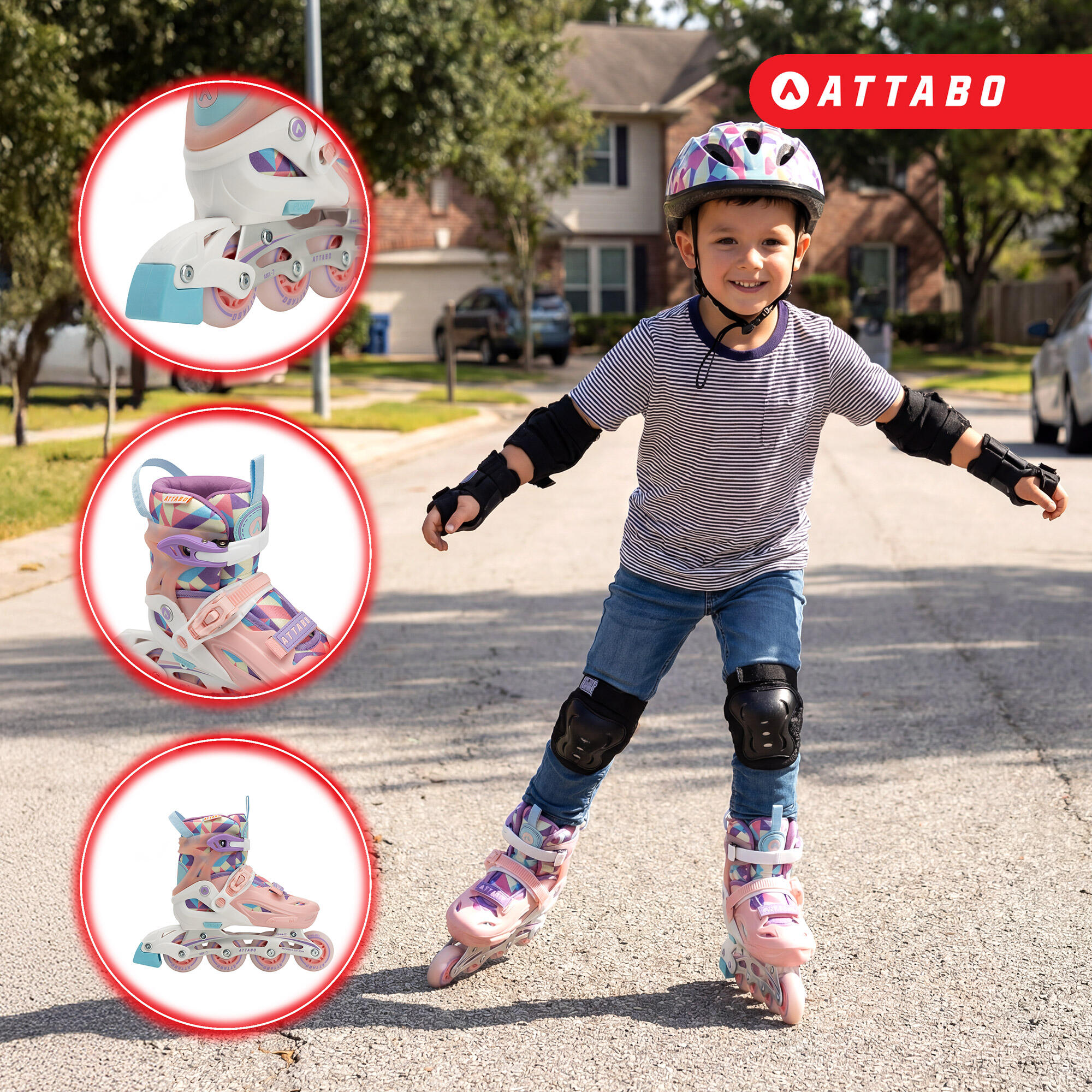 Patines en línea infantiles ATTABO Flashled 4/7
