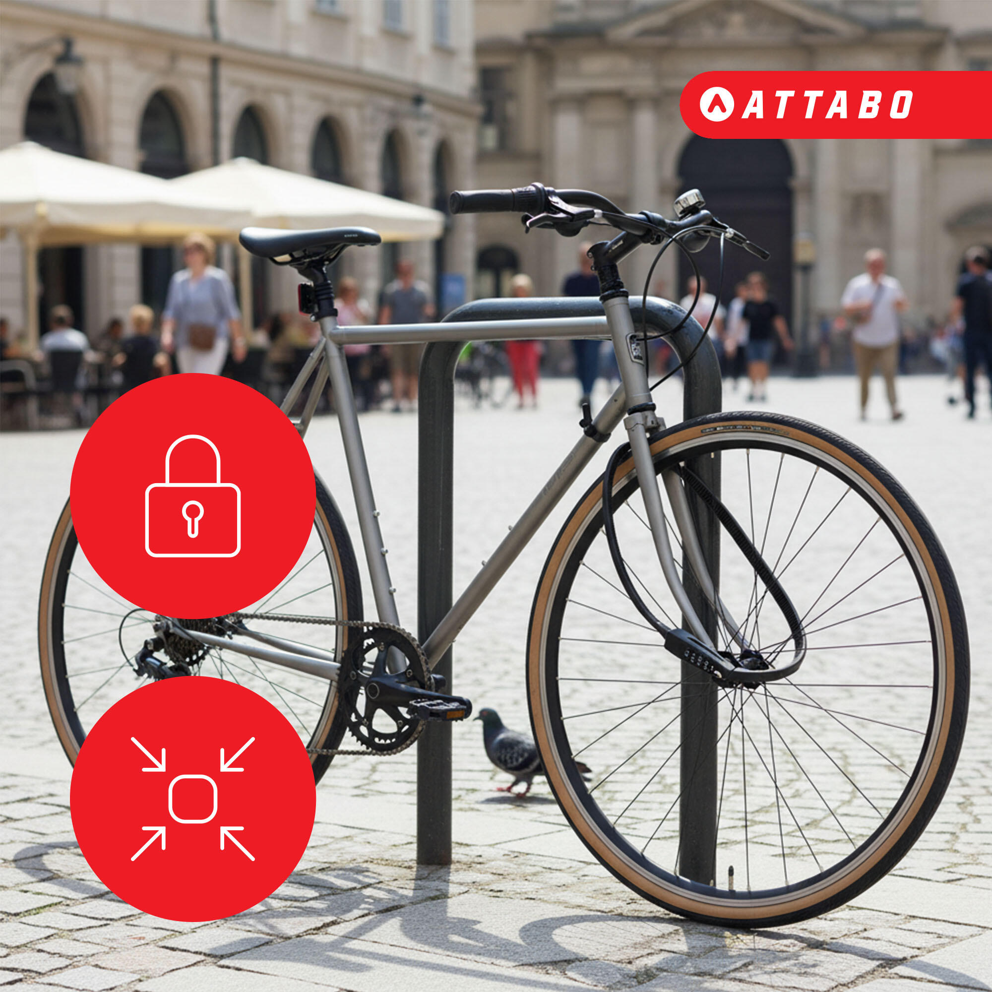 Lucchetto per bicicletta ATTABO Z.45 con combinazione 3/6