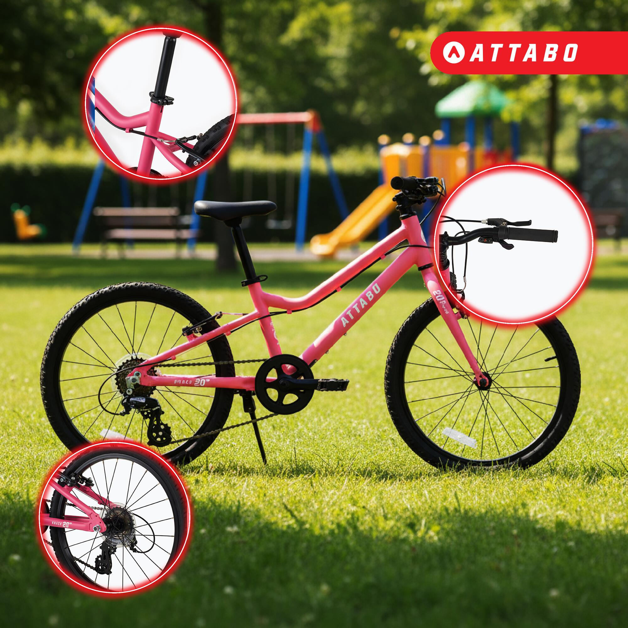 Rower dziecięcy ATTABO KNACK 20" różowy 20" 3/7