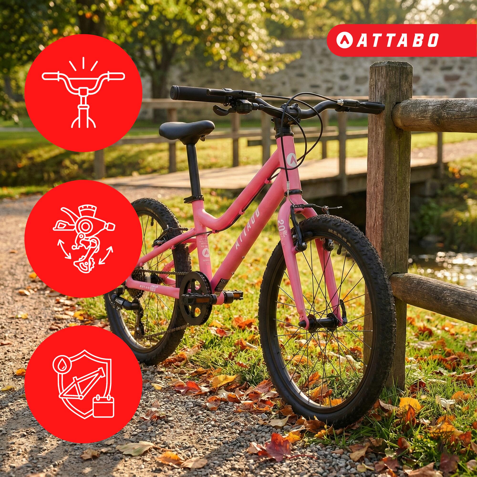 Rower dziecięcy ATTABO KNACK 20" różowy 20" 2/7