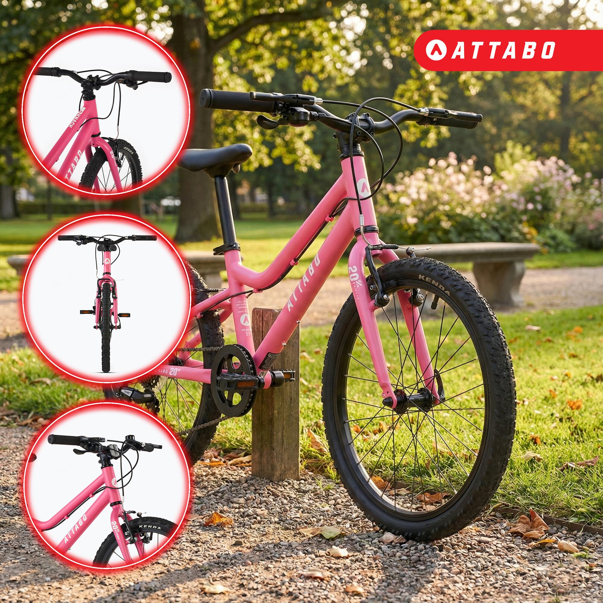 Rower dziecięcy ATTABO KNACK 20" różowy 20" 5/7