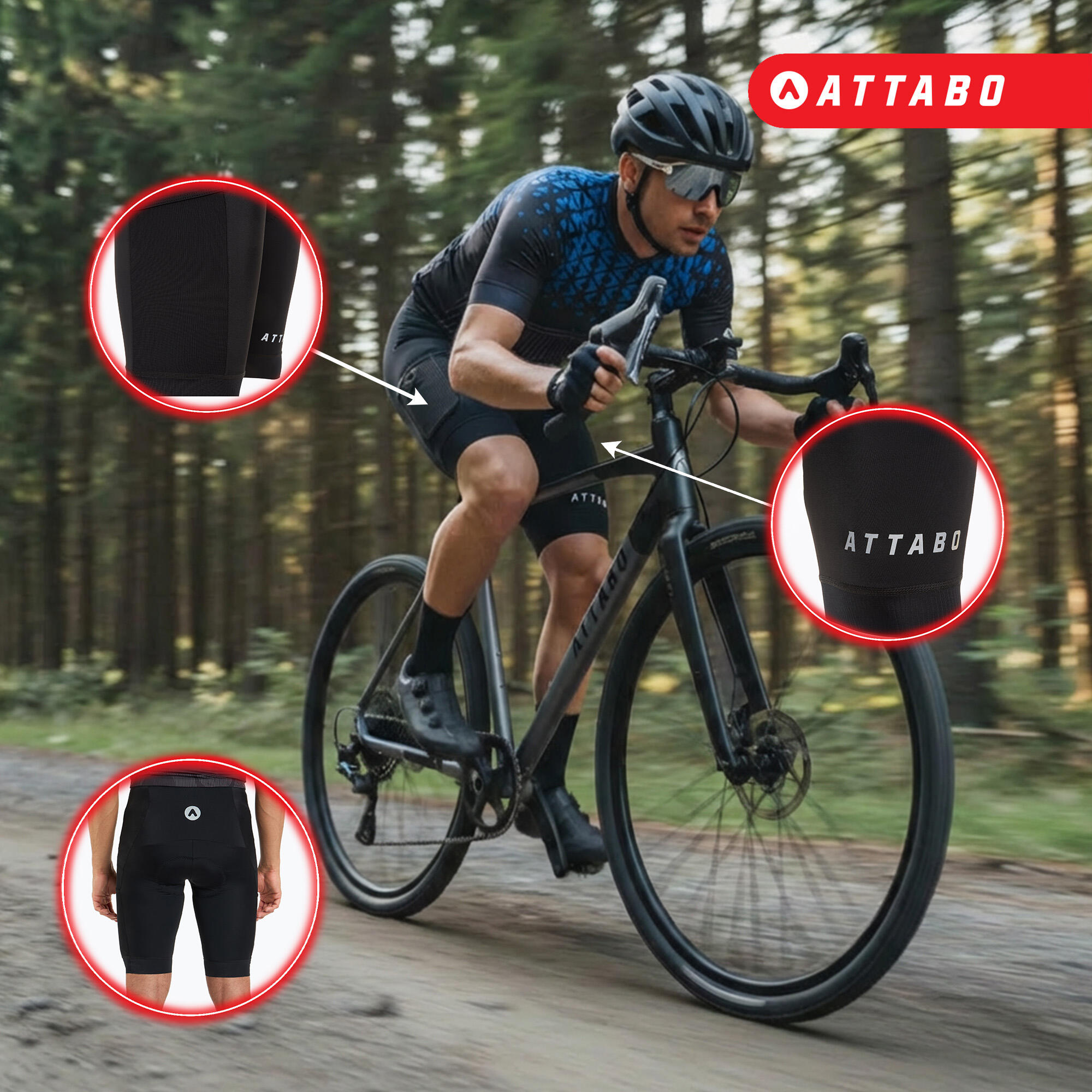 Cuissard de cyclisme pour homme ATTABO Kiro 3/6