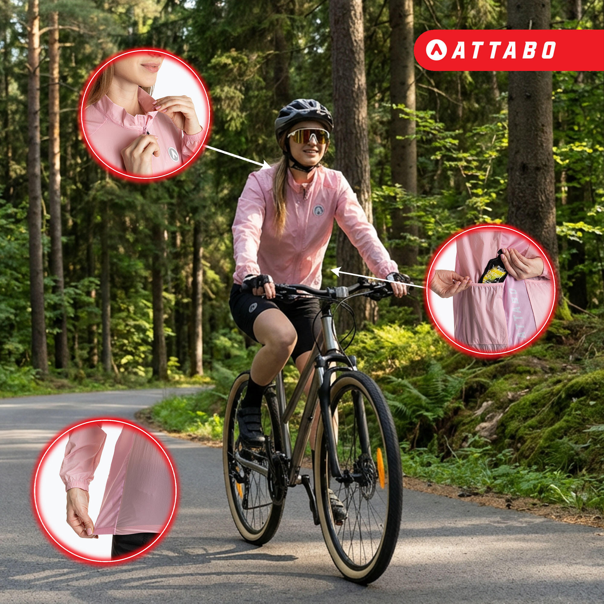 Dames fietsjack ATTABO Cahayo Winddicht 3/7