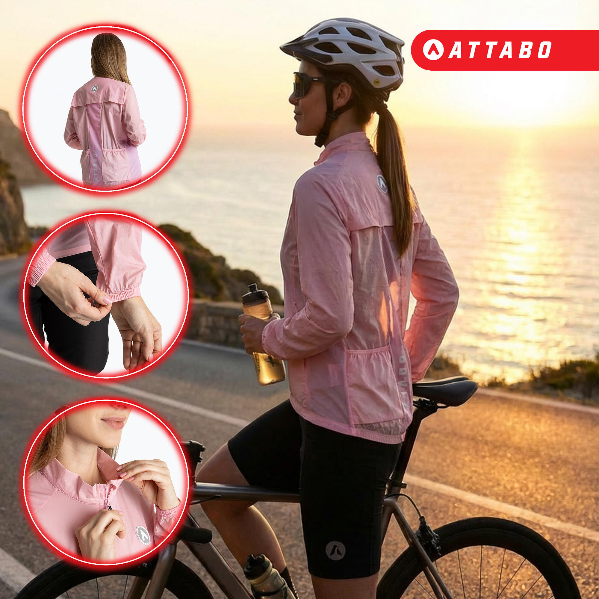 Dames fietsjack ATTABO Cahayo Winddicht 2/7