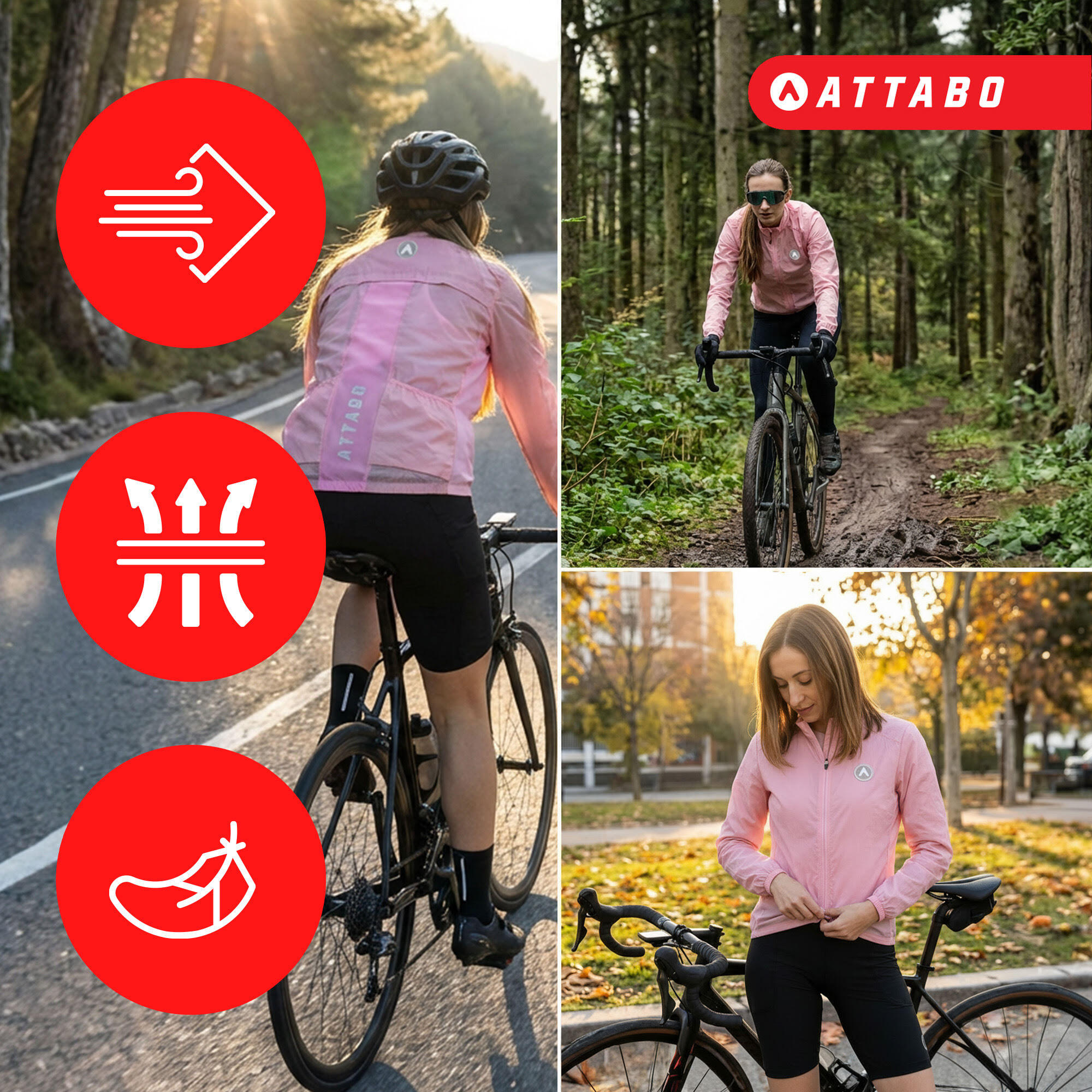 Dames fietsjack ATTABO Cahayo Winddicht 4/7