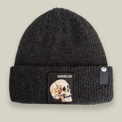 Beanie goorin bros the cancelled skull zwart