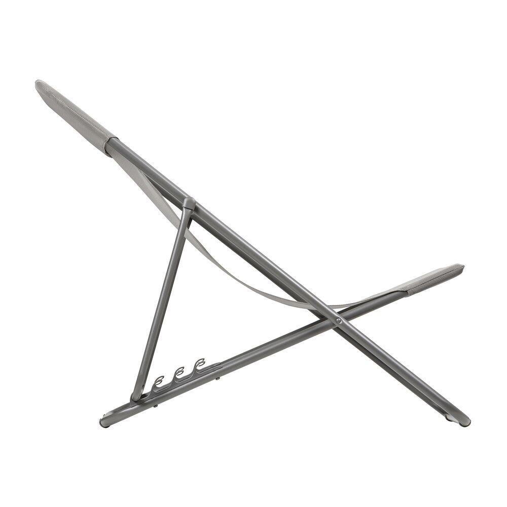Transat jardin pliant multi-positions : Largeur 58 cm - MAXI TRANSAT - Gris 3/7