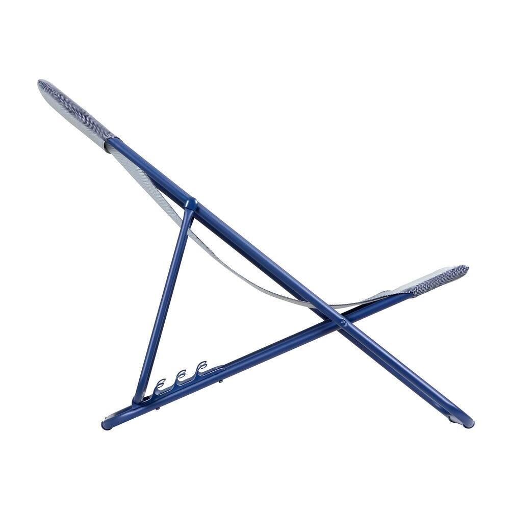 Lot de 2 Transats jardin pliants multi-positions - MAXI TRANSAT - Bleu 5/7