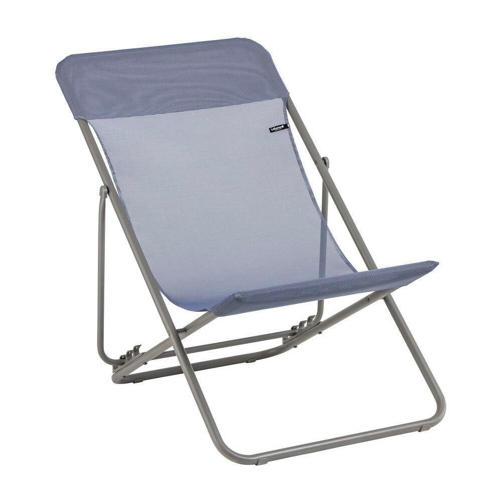 Lot de 2 Transats jardin pliants multi-positions - MAXI TRANSAT - Bleu 3/4