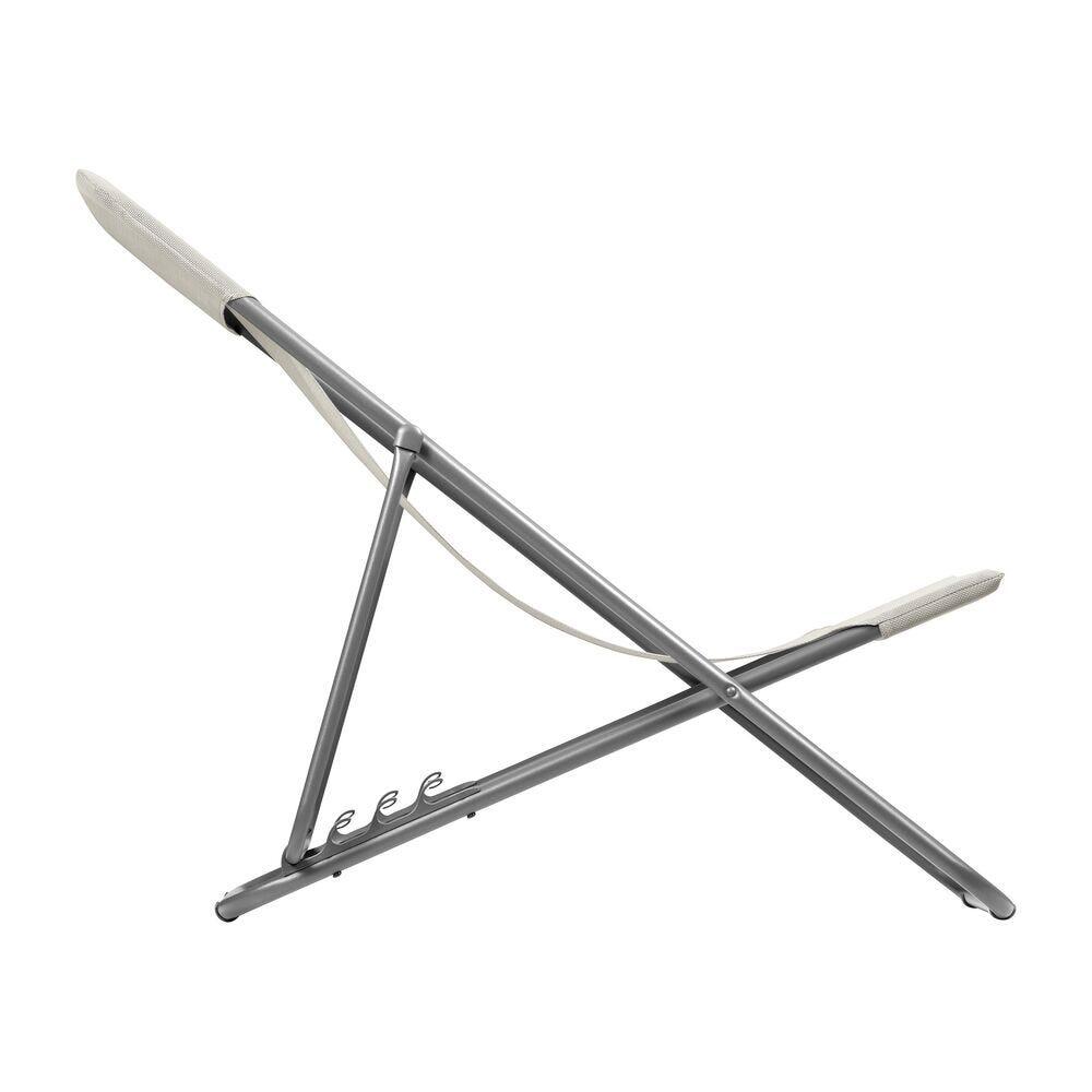 Transat jardin pliant multi-positions : Largeur 58 cm - MAXI TRANSAT - Beige 3/7