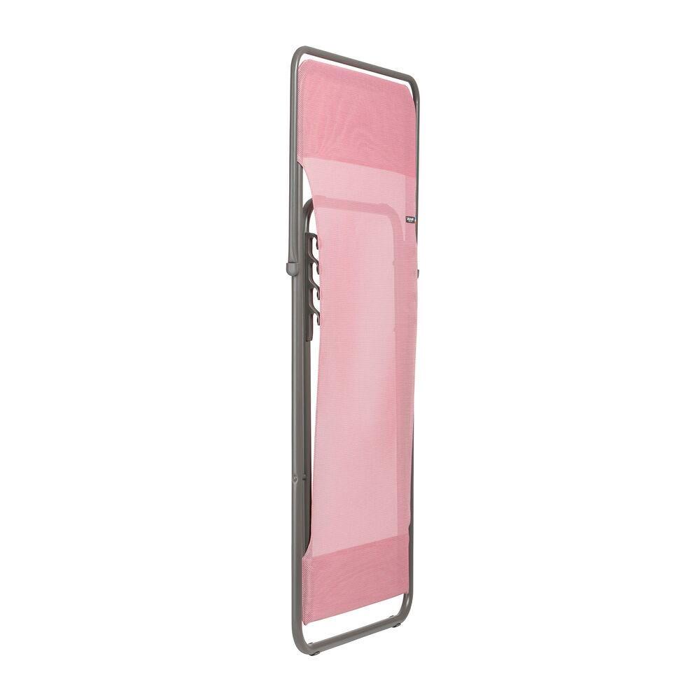 Transat jardin pliant multi-positions : Largeur 58 cm - MAXI TRANSAT - Rose 3/7