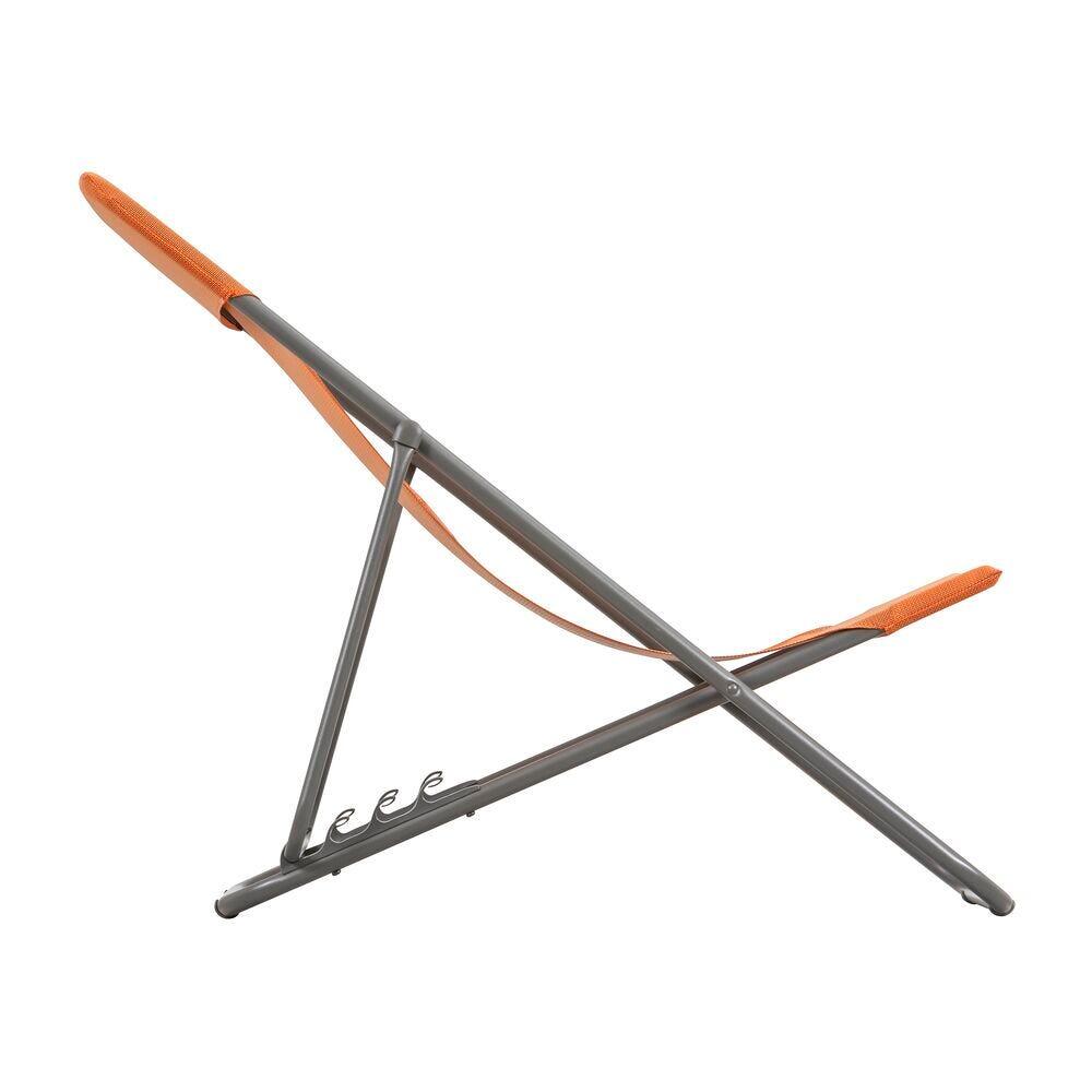 Transat jardin pliant multi-positions : Largeur 58 cm - MAXI TRANSAT - Orange 6/7