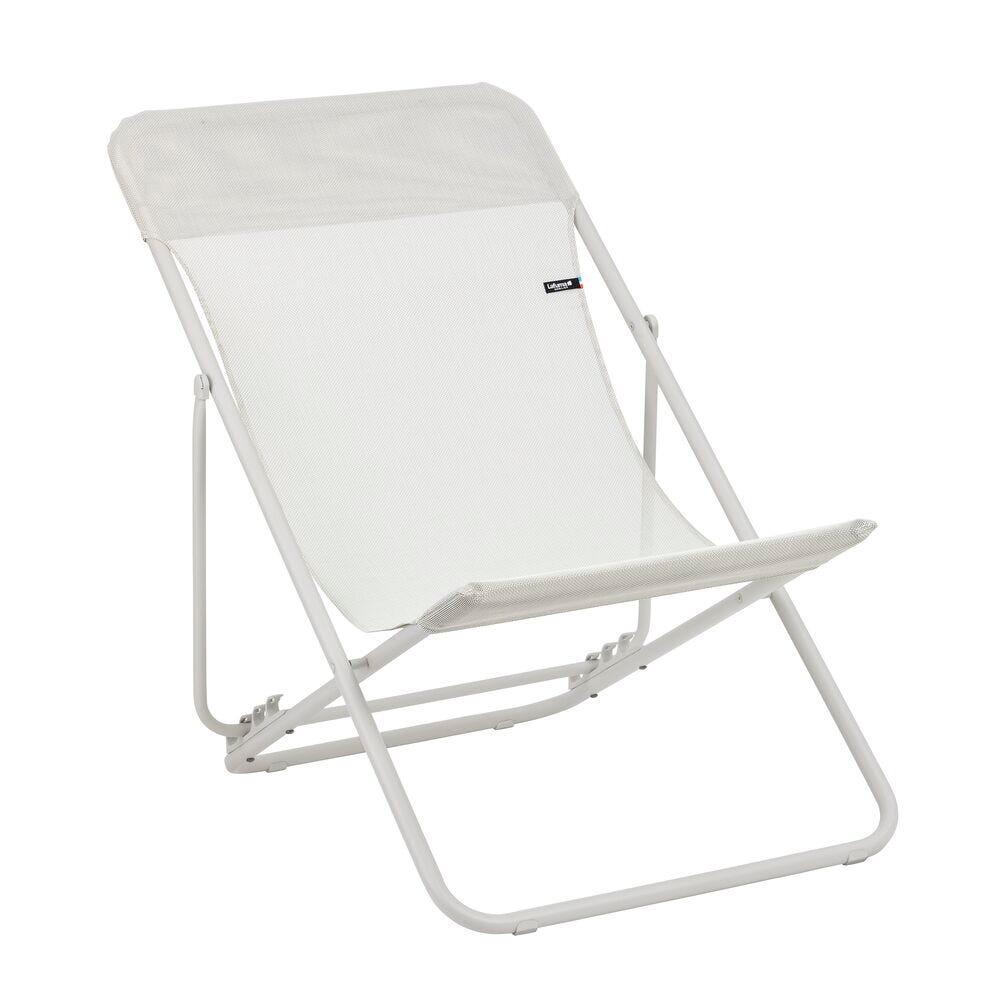 Lot de 2 Transats jardin pliants multi-positions - MAXI TRANSAT - Beige 5/7