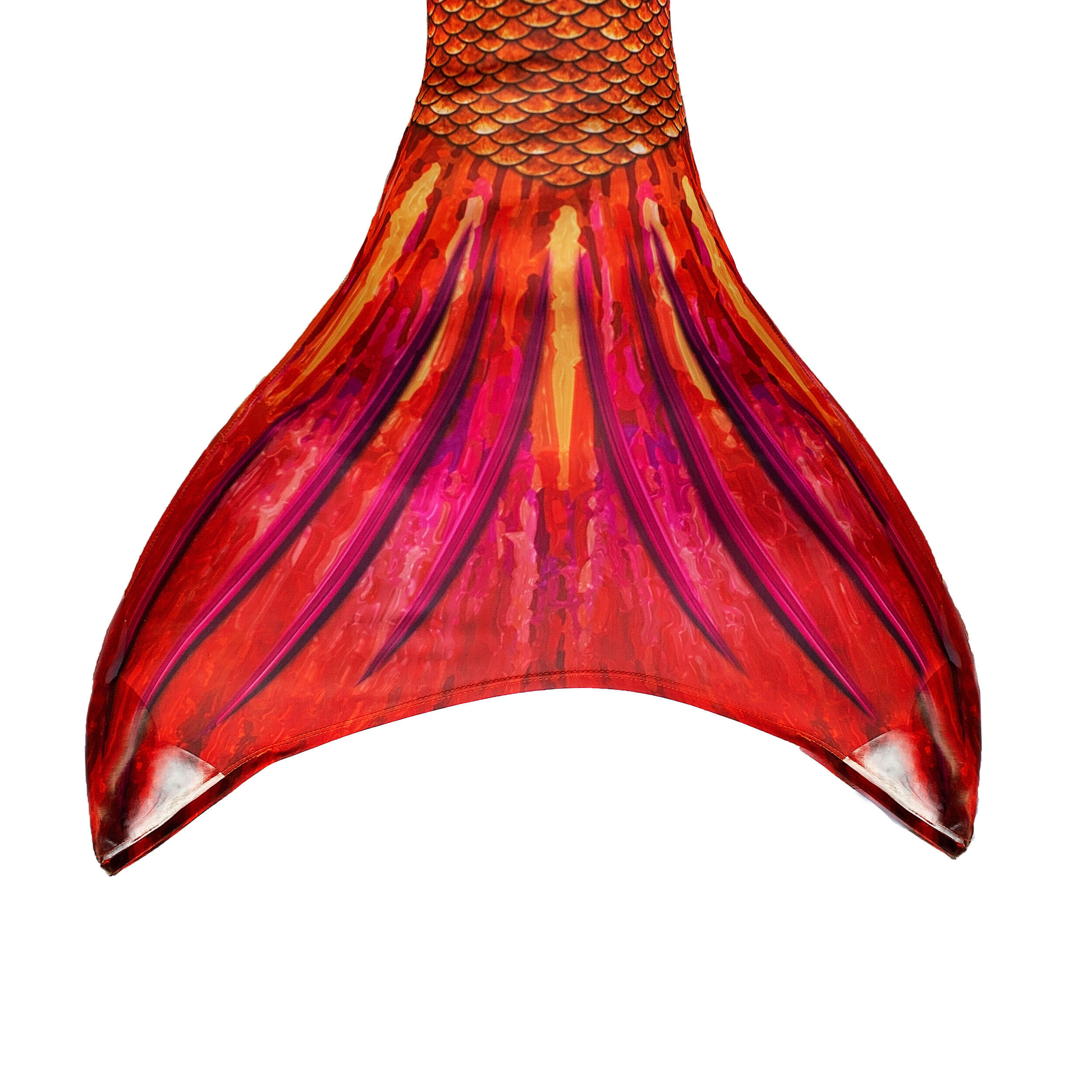 Sun Tails - Queue Sirène Tiger Queen L Orange, Monopalme Recouverte (taille 44) - Maillot De Bain Shorty - Rouge - 44 L - Decathlon