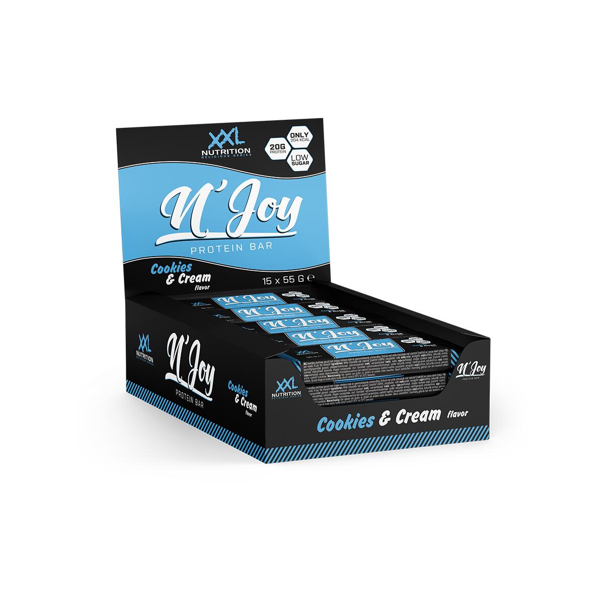 N'Joy Protein Bar - 20g Proteïne, Eiwitreep - Cookies & Cream - 15 Pack 2/2