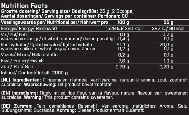 Cream Of Rice - Gezonde Rijstepap - Vanille - 2000 gram 2/2