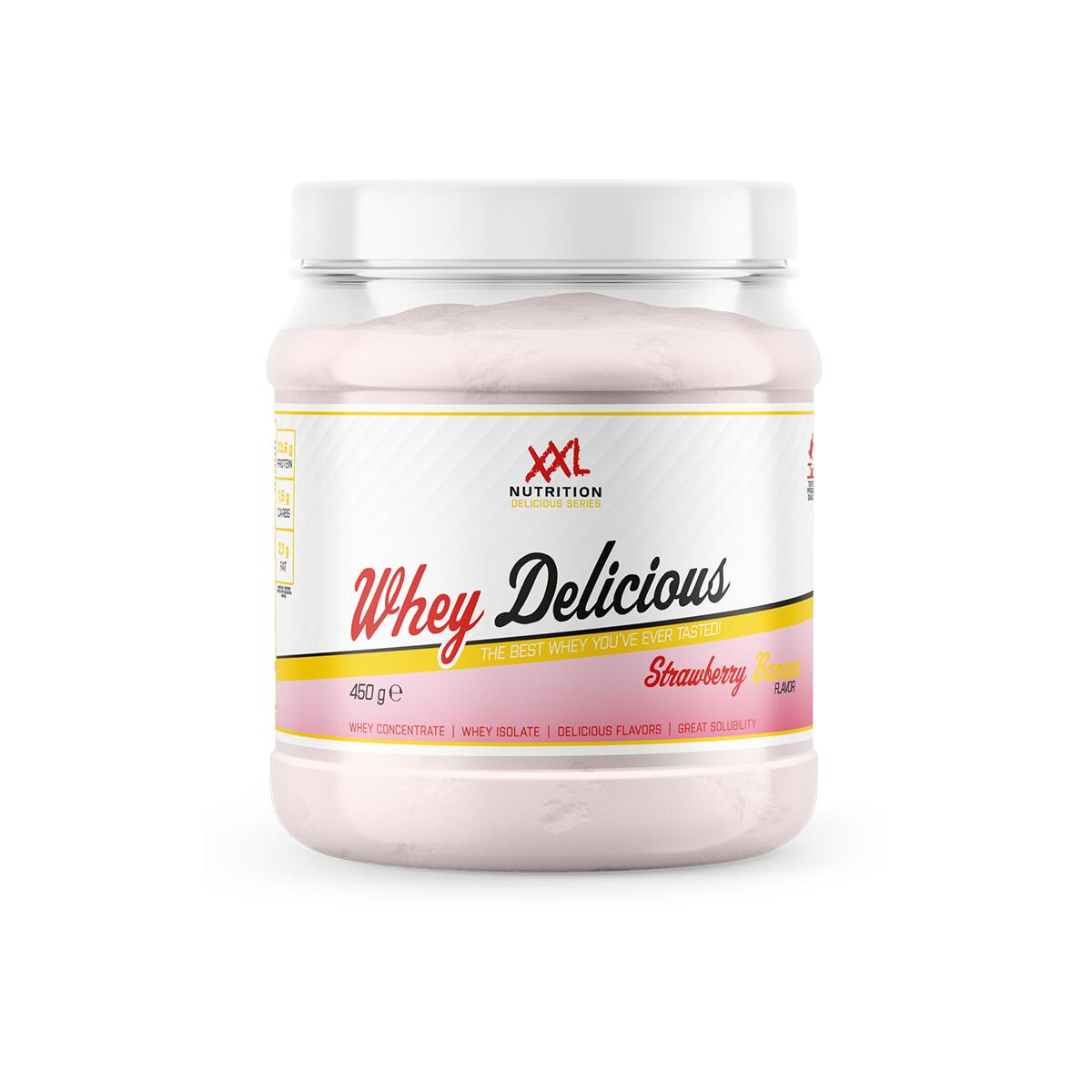 Whey Delicious - 80% Eiwit, Proteïne Poeder - Aardbei Banaan - 450g (15 shakes) 2/2