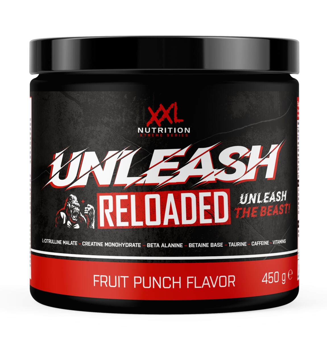 Unleash Reloaded - Pre Workout, Creatine - Fruit Punch - 450 gram 2/2