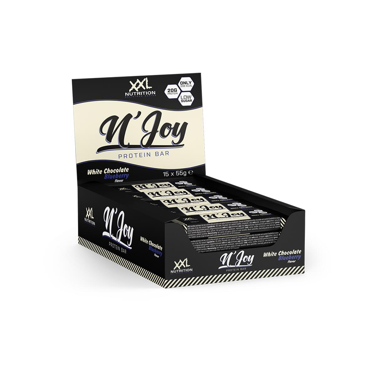 N'Joy Protein Bar - 20g Proteïne, Eiwitreep -Witte Chocolade Blauwe Bes -15 Pack 2/2