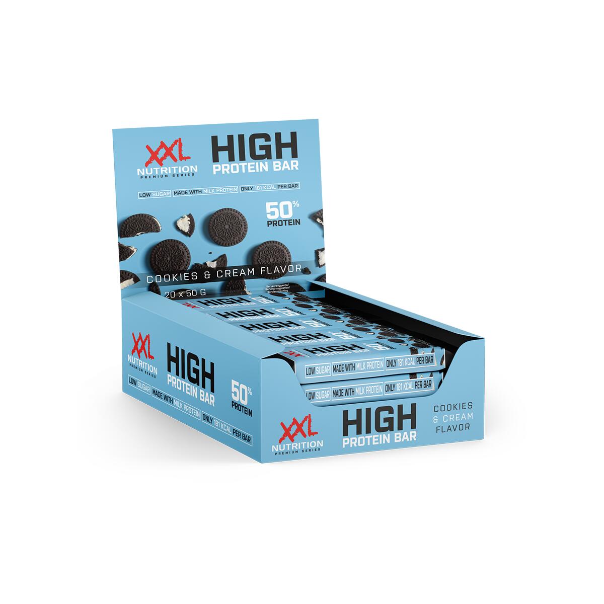 High Protein Bar 2.0 - 25g Proteïne, Eiwitreep - Cookies & Cream - 20 Pack 2/2