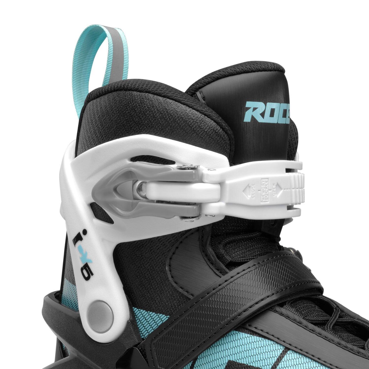 Patins de hockey sur glace Icy 5 - Femme - Noir/Bleu 4/6