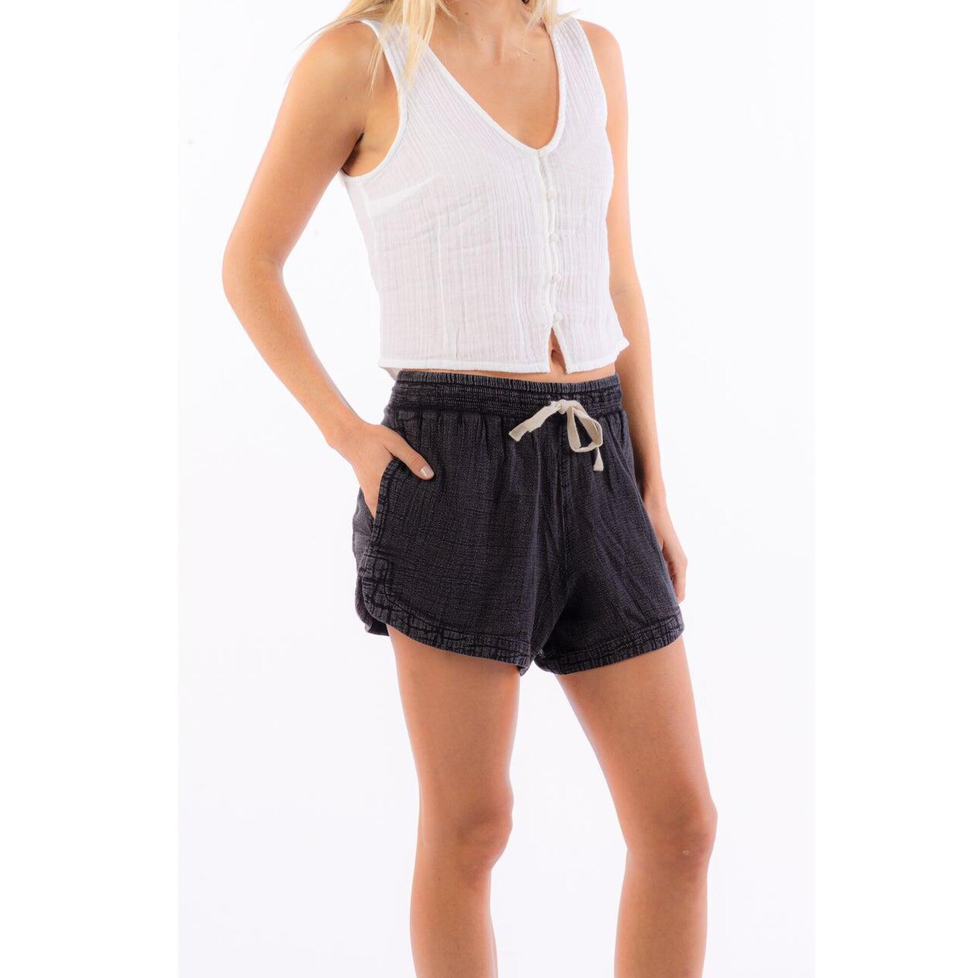 Rip Curl - Short Femme En Coton Avec Cordon De Serrage Léger Et Stylé Noir - Short - Noir - Decathlon