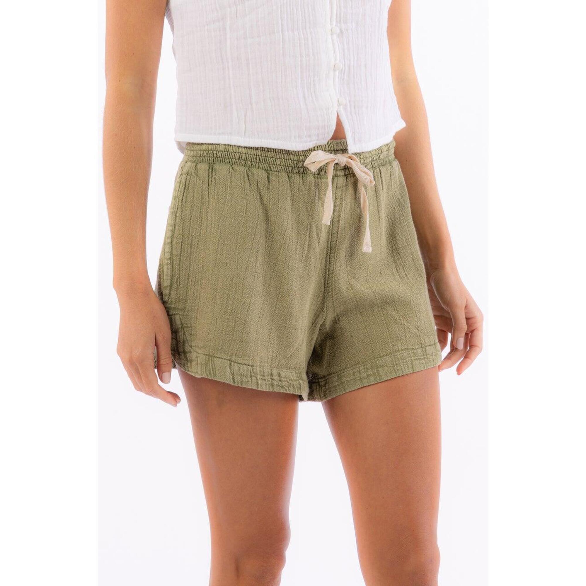 Rip Curl - Short Femme En Coton Avec Cordon De Serrage Léger Et Stylé Vétiver - Short - Vert - Decathlon