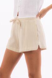 Short Femme en coton avec cordon de serrage léger et stylé Noir