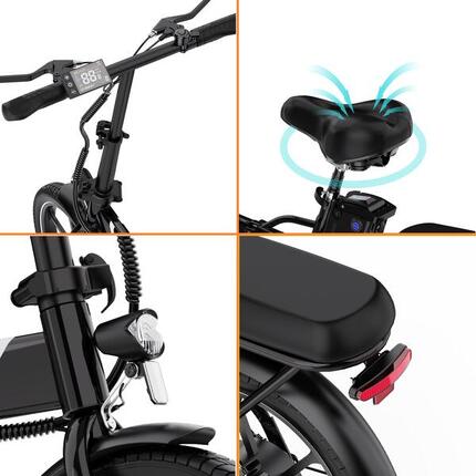 Vélo Électrique Pliable 250W Compact et Léger – EVERCROSS EK5 Noir