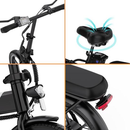 Vélo Électrique Pliable 250W Compact et Léger – EVERCROSS EK5 Noir