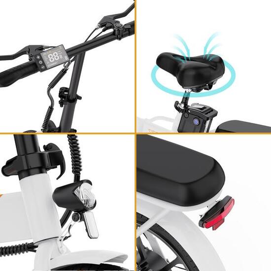 Vélo Électrique Pliable 250W Compact et Léger – EVERCROSS EK5 Blanc