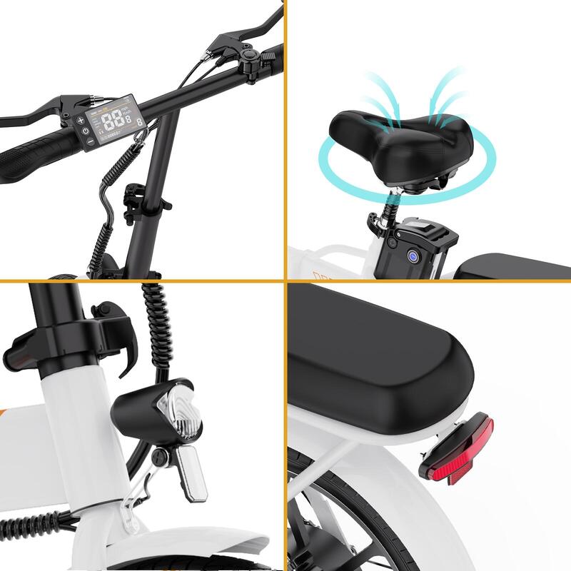 Bicicletă electrică pliabilă 16" 250W 13Ah 25 km/h EK5 urban compact