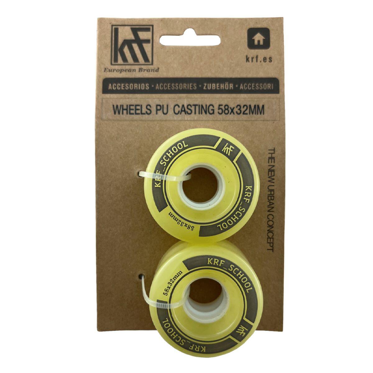 Pack de 2 Ruedas KRF School para Patines Paralelos Y Krf School Tamaño 58×32 Mm 2/3