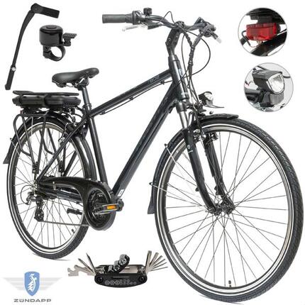 Rower Elektryczny Męski Trekkingowy 28 250W Shimano Amortyzacja ALU