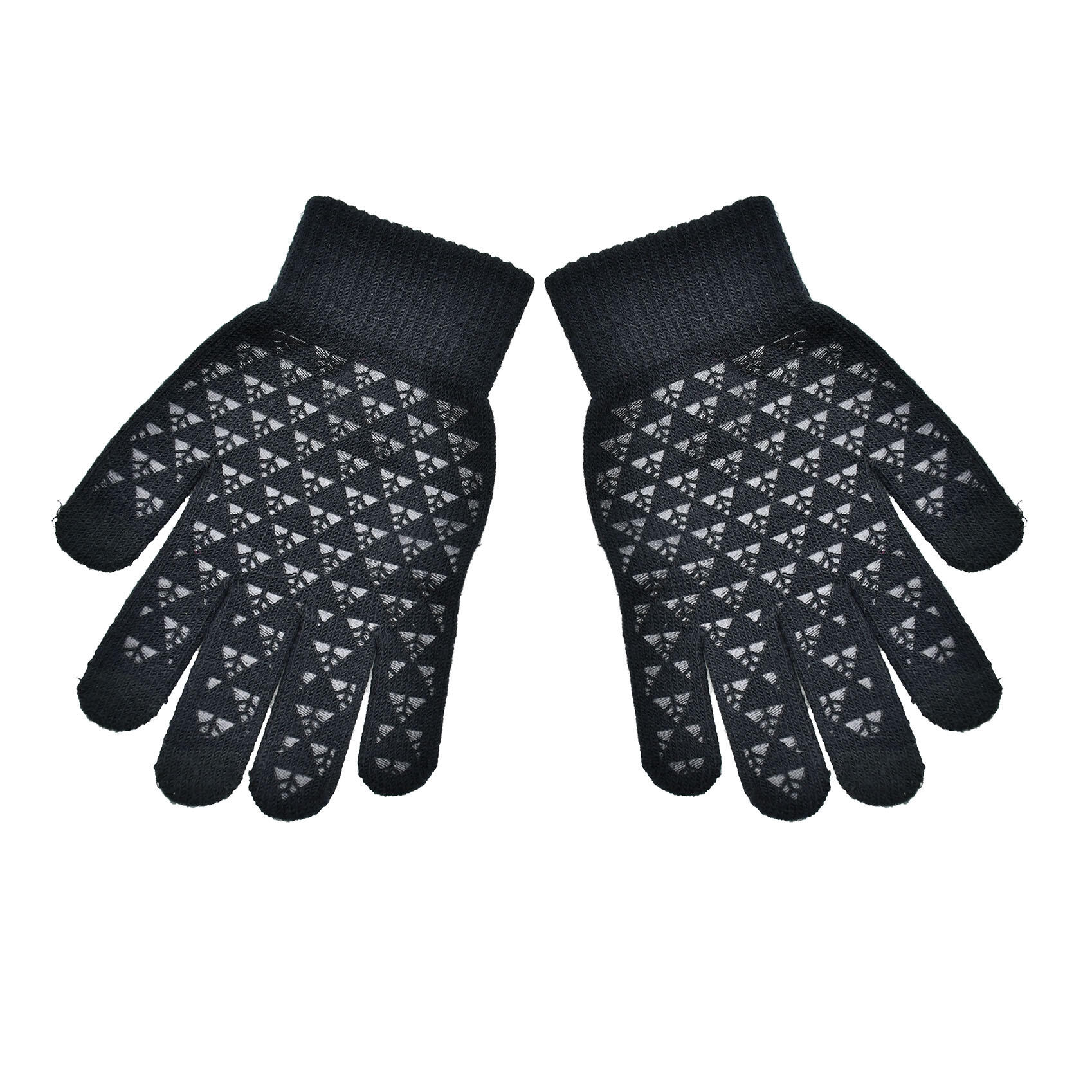 HerrenDamen Unisex Winterhandschuhe, Jerseyware Damen und Herren Schwarz 2/2