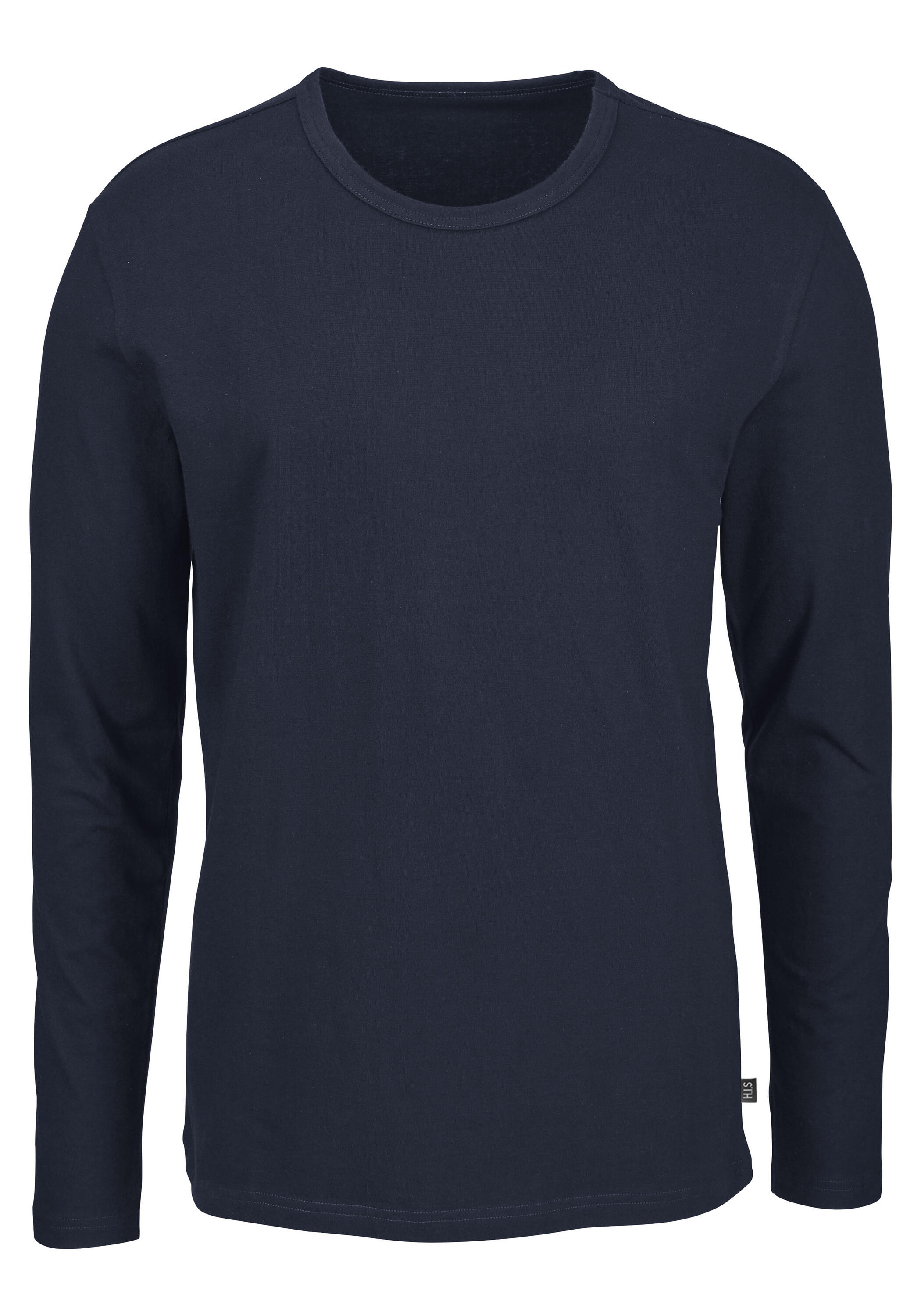 Herren H.I.S Langarmshirts (2 Stück), aus Baumwolle 3/4