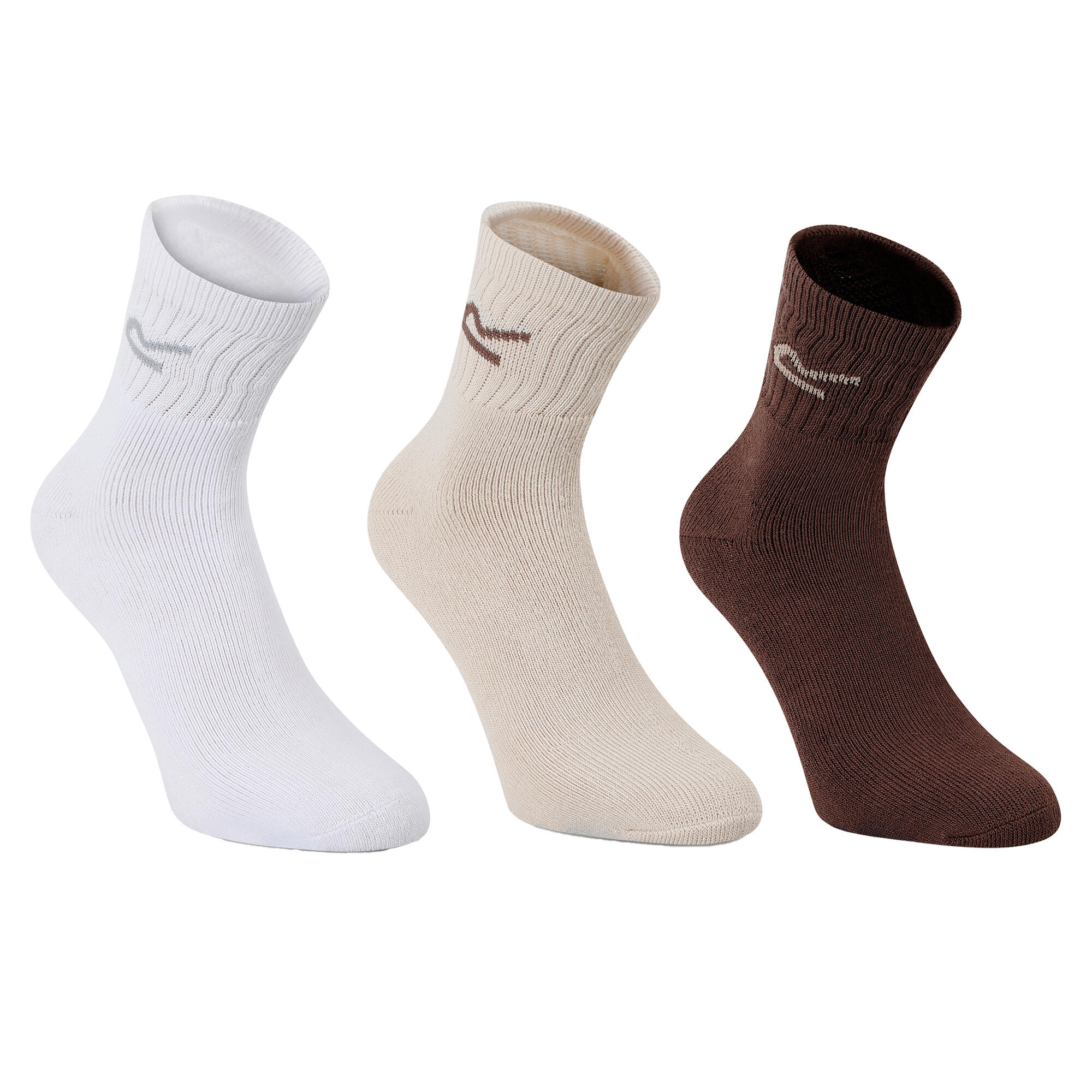 REGATTA Great Outdoors Womens/Ladies Marl Effect Socks (3 Pack) (White/Light