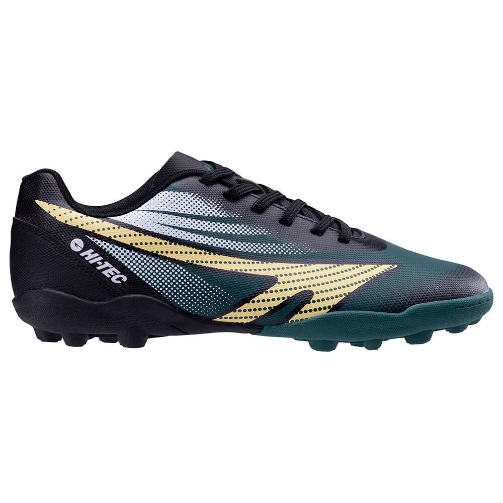 Botas de Fútbol para Suelo Firme Hilan para Hombre Negro, Turquesa Oscura, 3/4