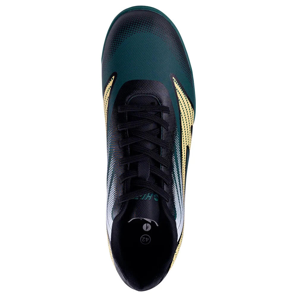 Botas de Fútbol para Suelo Firme Hilan para Hombre Negro, Turquesa Oscura, 4/4