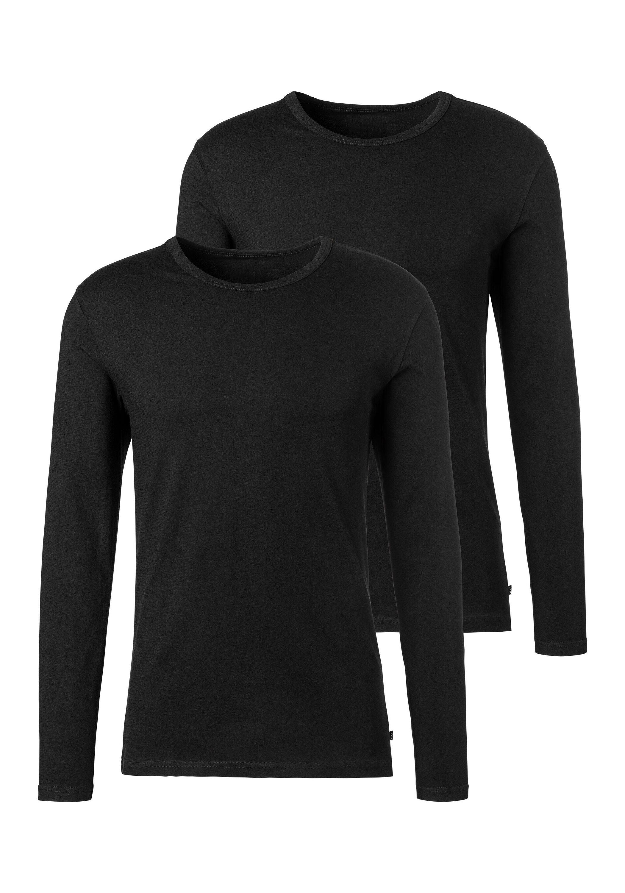 Herren H.I.S Langarmshirts (2 Stück), aus Baumwolle 3/5