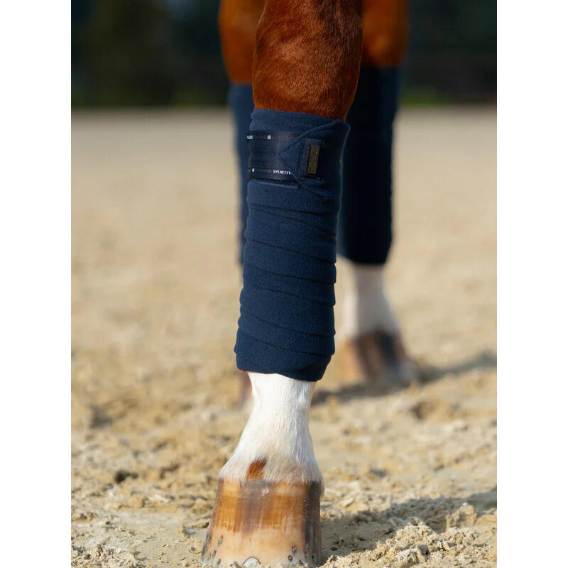 BOSS - Bandages d'équitation avec extrémités en velours - Noir BOSS - Bandages d'équitation avec extrémités en velours - Noir