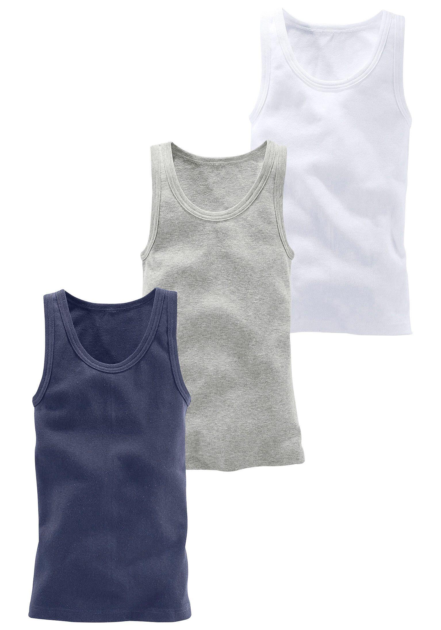 H.I.S H.I.S Tanktops (3 Stück), ideal zum Drunterziehen, Feinripp in Basicfarben 3/3