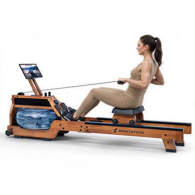 Roeitrainer voor thuis met water-/magneetweerstand, led, bluetooth-app, wrx500