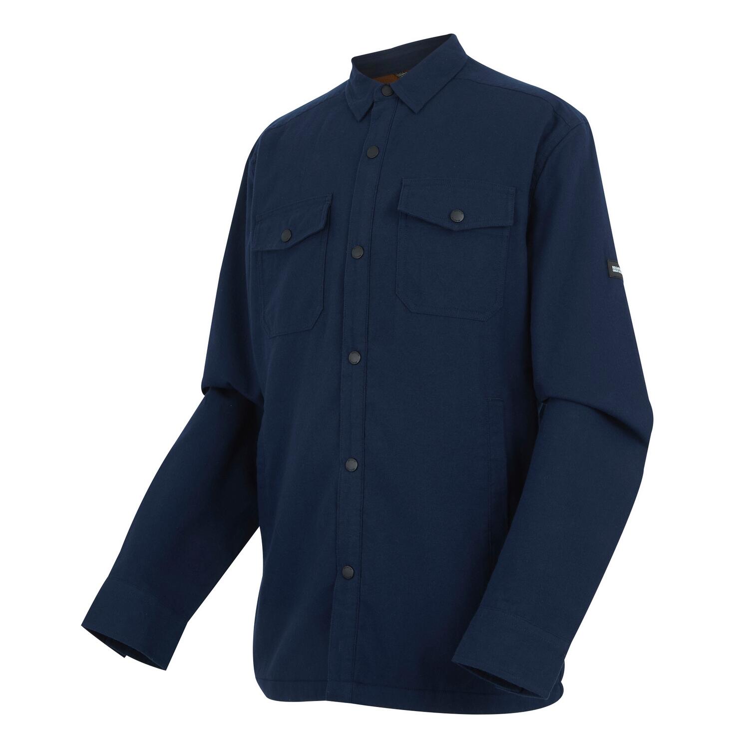 Surchemise Motif/style Uni SPENNITH Homme (Bleu Marine / Marron) 3/5