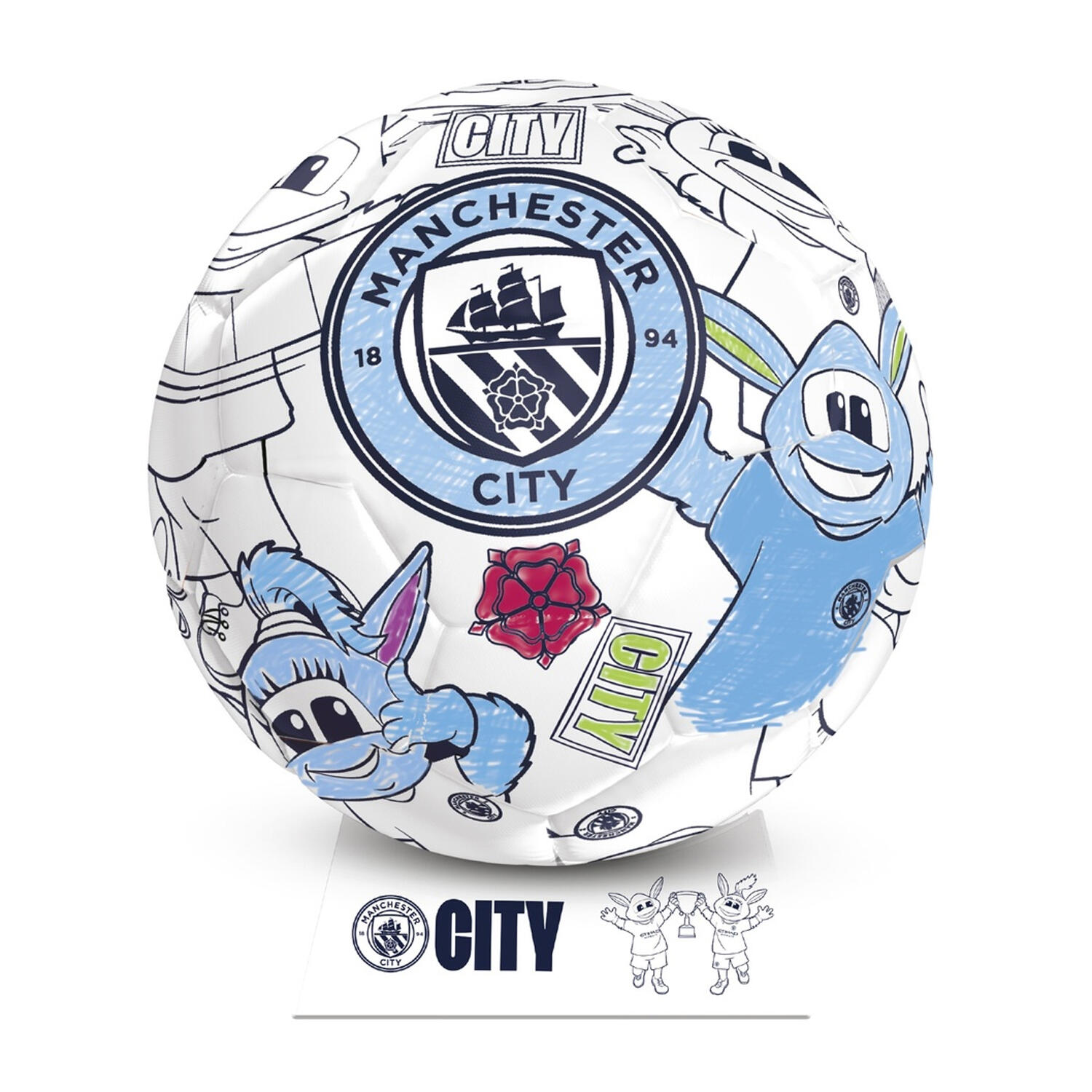 Colour In Mini Football (White/Blue) 2 2/2
